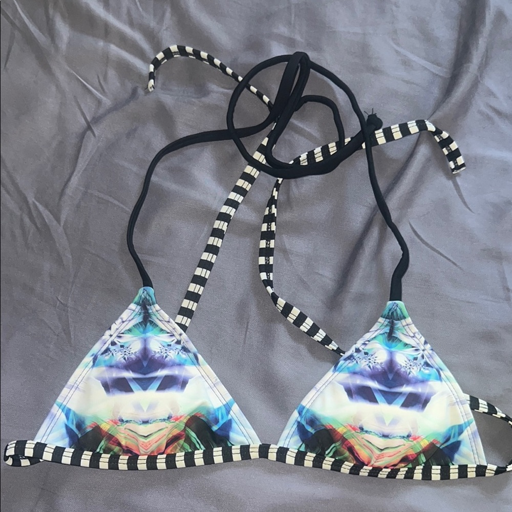 Colorful Striped Bikini Top
